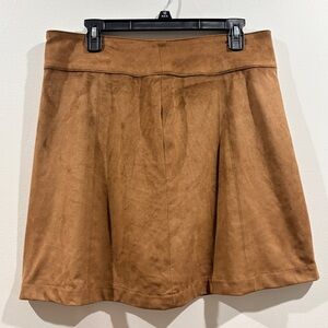 Faux Suede A-Line‎ Skirt Western Chic Size 10 Minimalist